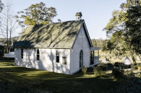 920s style meets updated modern amentites in this little Colorado church. It's also located in the midst of the historic town of Louvier, which is registered on the National Register of Historic Places.  7. Australian Escape Wales Holiday, Church Conversions, Australia House, River Cottage, Country Church, Old Church, Condo Rental, Holiday Rental, New South Wales