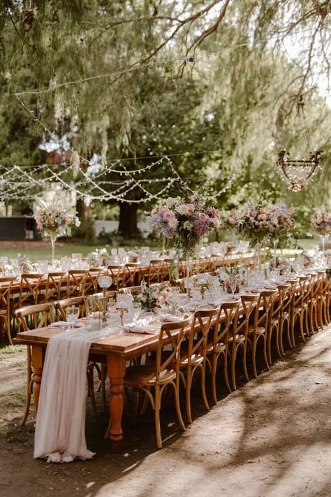 10 Beautiful Ways to Decorate Long Tables — Luxury Weddings UK Long Table Wedding Decor Romantic, Long Table Outdoor Wedding, Wood Banquet Tables, Two Long Tables Wedding Reception, Long Table Wedding Reception Layout, Wooden Long Table Wedding, Long Wooden Wedding Tables, Wedding Long Table Settings, Wedding Tables Long