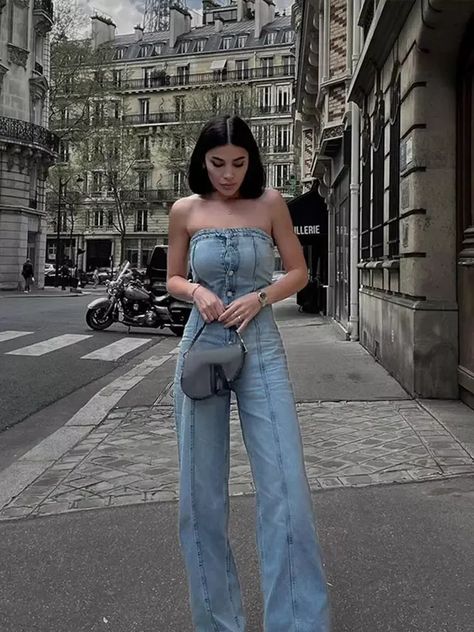 denim jumpsuit Oversized Overcoat, Boho Jumpsuit, Vintage Jumpsuit, Zara Jumpsuit, Baby Wrap, Jumpsuit Outfit, Jumpsuit Summer, Zara New, Strapless Jumpsuit