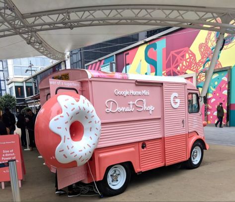 Google Mini Donut Shop pop-up tour Foodtrucks Ideas Design, Kombi Food Truck, Foodtrucks Ideas, Doughnut Shop, Mini Doughnuts, Food Cart Design, Food Truck Business, Coffee Truck, Food Truck Design