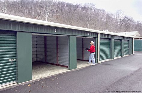 Mini Warehouse Self-Storage | Olympia Steel Buildings Self Storage Facility Design, Warehouse Design Storage, Shop Building Plans, Metal Shed Roof, Metal Storage Buildings, Big Modern Houses, Storage Building Plans, Zinc Cladding, Storage Warehouse