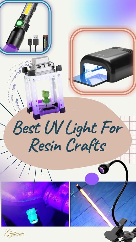 Uv Light For Resin, Uv Resin Vs Epoxy, Best Uv Resin, Epoxy Resin Lamp Diy, Resin With Lights, Diy Uv Light, Uv Resin Projects, Uv Resin Crafts, Uv Resin Ideas