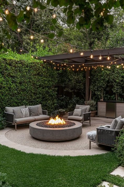 17 Large Backyard Layout Ideas [2024-2025!] 1 Backyard With Jacuzzi And Fire Pit, Pergola And Fire Pit Ideas, New Build Backyard Ideas, Landscape Fire Pit Ideas, Large Fenced In Backyard Ideas, Small Backyard With Fire Pit, How To Design A Backyard Layout, Track Home Backyard Ideas, Small Arizona Backyard Ideas