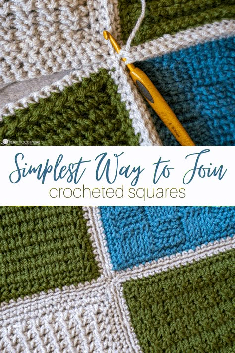 Seeing Granny Squares Together, Stitches To Join Granny Squares, Sampler Squares Crochet Blanket, Afgan Granny Square, Joining Blanket Squares Knitting, Best Way To Sew Granny Squares Together, Granny Square Finishing Edge, How To Crochet Squares Together Blankets, How To Block A Crochet Blanket