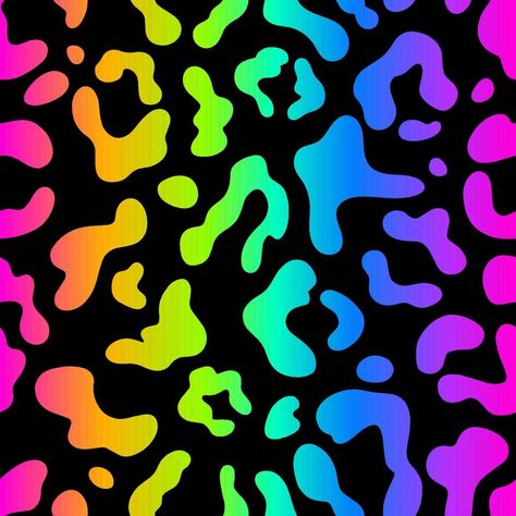 Rainbow leopard seamless pattern. Black background Sparkledog Aesthetic, Rainbow Scene, Scene Pattern, Leopard Print Wallpaper, Rainbow Leopard Print, Scene Background, Animal Print Wallpaper, Rainbow Leopard, Rainbow Aesthetic