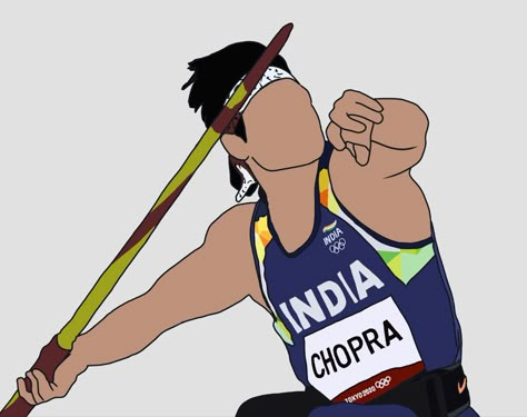 Neeraj Chopra Sketch, Neeraj Chopra Drawing, Viksit Bharat Painting, Fit India Poster Drawing, Olympics Drawing, Army Motivation, Olympic Poster, Bajaj Finserv, Art Competition Ideas