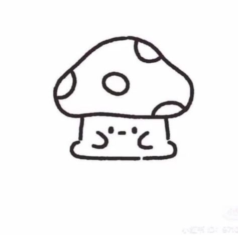 Cute Small Mushroom Drawing, Cute Drawings Simple Mushroom, Mini Mushroom Drawing, Cool Doodles Trippy, Doodle Mushroom, Easy Dinosaur Drawing, Lil Doodles, Trippy Designs, Mushroom Drawing