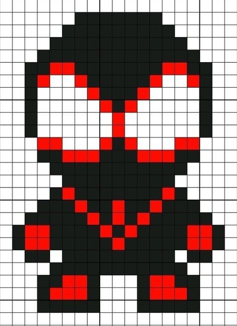 Spiderman Pixel Art, Art Spiderman, Grid Drawing, Image Spiderman, Spiderman Drawing, Graph Paper Drawings, Easy Pixel Art, Pixel Art Templates, 8bit Art