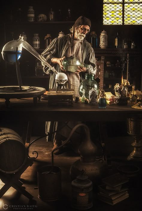 https://flic.kr/p/oLzSPF | The Alchemist | Medieval alchemist working in his laboratory Medieval Alchemist, Fantasy Wizard, The Alchemist, Fantasy Concept Art, Mad Scientist, High Fantasy, 판타지 아트, Fantasy Inspiration, Dieselpunk