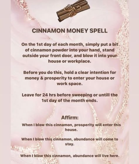 Cinnamon Affirmations, New Years Cinnamon Spell, Cinnamon Spell Work, Spell For Opportunity, Cinnamon New Year Spell, Cinnamon Magick Spells, Cinnamon Quarter Spell, Manifest A Home Spell, Cinnamon For Prosperity