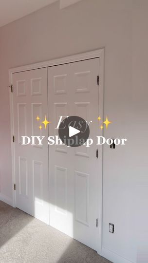 410K views · 6K reactions | ✨Easy✨ DIY shiplap doors! 😍 I absolutely love how these turned out in my daughter’s nursery! It was definitely an experiment but you know what they say.. if you never try, you’ll never know! Read the full tutorial with supplies + materials info and a cost breakdown here 👉🏻 https://lizpacini.com/2023/07/21/diy-shiplap-door-makeover/ #diyproject #shiplap #diyhome #homedesign #homedesignideas #bedroomdesign #DIYInspiration #MomsofFB | Liz Pacini Bathroom Door Makeover, Shiplap Doors, Closet Door Redo, Diy Bathroom Door, Shiplap Door, Build A Barn Door, Diy Bedroom Furniture, Door Redo, Black Walls Bedroom