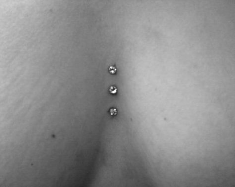 Chest dermals Dermal Body Piercings, Middle Chest Piercing, Chest Dermal Piercing Center, Chest Piercings For Women, Chest Dermal Piercing, Piercing Chest, Dermal Piercing Chest, Chest Dermal, Sternum Piercing