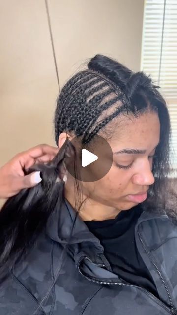 Lace Closure Sewin, Sewin Leave Out, Half Up Half Down Closure Sew In, Fall Sew In Hairstyles, Full Weave With Closure Sew Ins, Closure Sew In Braid Pattern, Sew In Hairstyles Leave Out, Sew In With Frontal Closure, 2×6 Closure Sew In