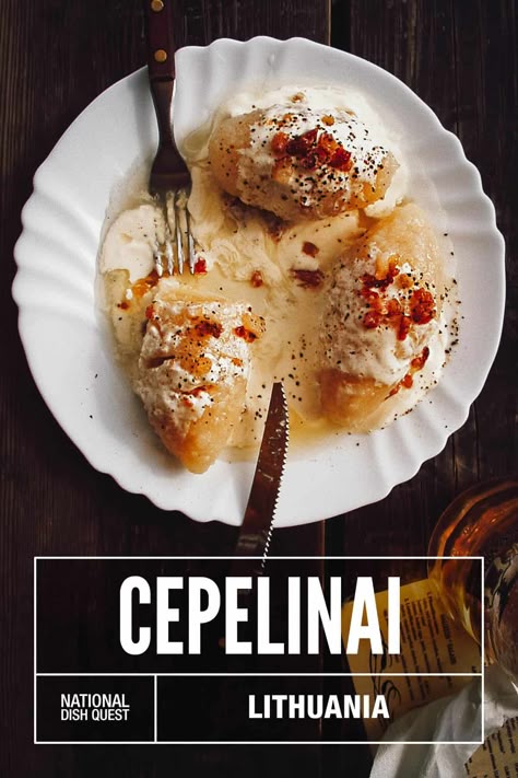 Cepelinai Recipe, Lithuania Food, Lithuanian Food, Lithuanian Recipes, Eastern European Food, Eastern European Recipes, European Cuisine, National Dish, Baltic States