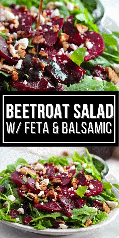 This Roasted Beetroot Salad with Feta and Balsamic side dish is a true family favorite. Roasting the beets brings out such wonderful flavor and the salty bite of the feta make this truly delicious. Keto Beet Salad, Beet Salad With Feta Balsamic Vinegar, Salad With Roasted Beets, South African Beetroot Salad, Beetroot And Feta Salad Recipe, Raw Beetroot Salad Recipes, Roasted Beetroot Salad, Beet And Feta Salad, Shredded Beets