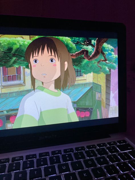 Watching Studio Ghibli On Laptop, Watching Ghibli Aesthetic Laptop, Watching Laptop Aesthetic, Watching Anime On Laptop, Watching Kdrama In Laptop Aesthetic, Anime On Laptop Aesthetic, Laptop Aesthetic, Watching Anime, Anime Date