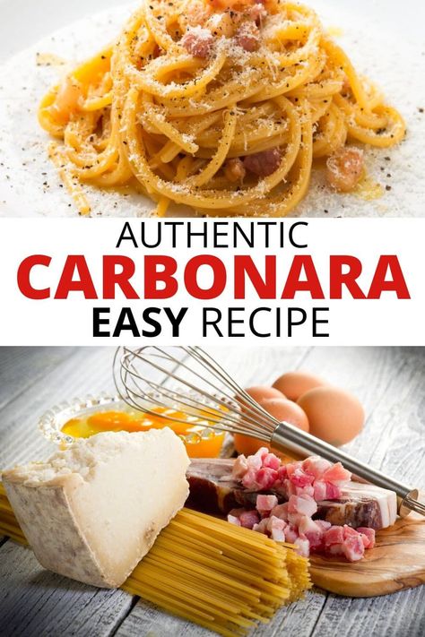 Best Carbonara in Rome (+ Easy Carbonara Recipe) Traditional Pasta Carbonara Recipe, Beef Ragu Pasta Recipes, Authentic Pasta Carbonara Recipe, The Best Carbonara Recipe, Italian Spaghetti Carbonara, Cabanara Pasta Recipe Easy, Carbonara Pasta Rome, Crockpot Carbonara Pasta, Keto Carbonara Recipe