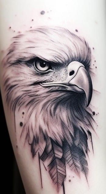 Arm Eagle Tattoo For Men, Eagle Thigh Tattoo For Women, Native Eagle Tattoo, Bald Eagle Tattoo For Women Feminine, Eagle Sketch Tattoo, Realistic Eagle Tattoo Design, Feminine Eagle Tattoo For Women, Eagle And Flag Tattoo, Bald Eagle Tattoo For Women