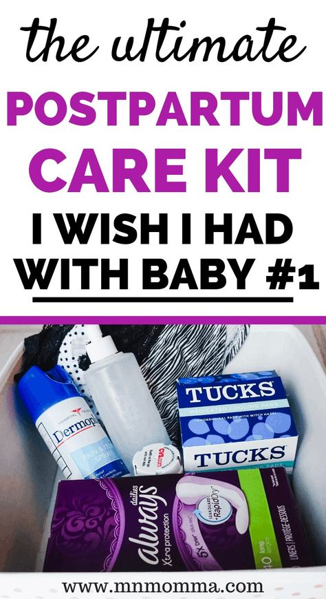 Postpartum Care Kit DIY. Make your own postpartum essentials basket to help speed up your recovery after childbirth. This kit has everything from the best pads postpartum to tucks pads and dermaplast. Easily make your own postpartum basket to stash in your bathroom to recovery quickly at home after having a baby. #postpartum #postpartumtips #postpartumcarekit #carekit #newmom #recovery #newbaby Postpartum Self Care Basket, Post Partum Recovery Kit, Postpartum Pads, Postpartum Essentials, Post Partum Pads, Tucks Pads, Postpartum Care Kit, Pregnancy Info, After Birth