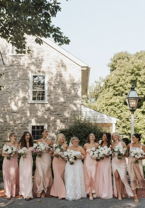 White Roses Blush Pink Satin Bridesmaid Dresses White Green Pink Flowers Mis Match Pink Bridesmaids Pink And Neutral Bridesmaid Dresses, Beach Wedding Bridesmaid Dresses Blush, Blush Tones Wedding, Rose And Sage Bridesmaid Dresses, Pink Shade Bridesmaid Dresses, Spring Pink Bridesmaid Dresses, Shades Of Blush Bridesmaid Dresses, Nude And Pink Bridesmaid Dresses, Pink Color Palette Bridesmaid Dresses