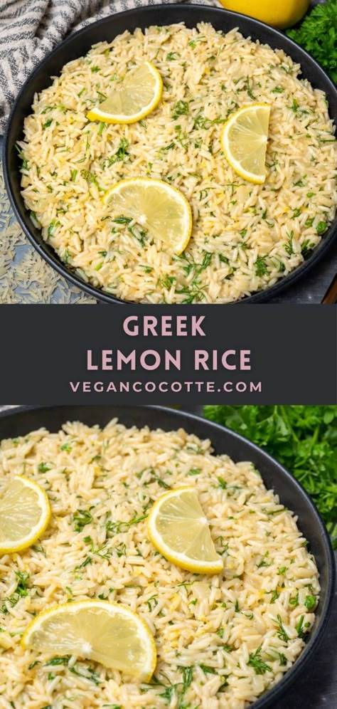 Orzo Salad Dressing, Cold Orzo Salad, Orzo Salad Recipes Cold, Orzo Salad With Chicken, Chicken Orzo Salad, Greek Rice, Greek Lemon Rice, Orzo Salad Recipes, Rice Side Dish Recipes