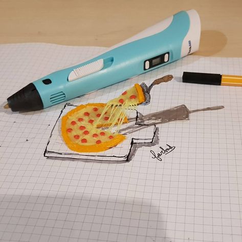 a pizza made by 3dpen🍕 . the full video is available on my youtube! . #3dpen #3dprinting #3dprint #3dprinter @3dpen.iran #3d #pizza… 3d Pen Ideas, 3d Drawing Pen, 3d Pen Art, 3d Ideas, Drawing Tutorials For Beginners, Diy Doll Miniatures, Paper Craft Tutorials, Cool Paper Crafts, Cute Canvas Paintings