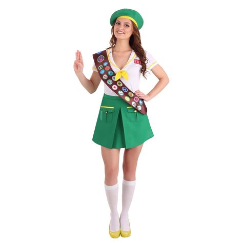 Girl Scout Costume Scout Outfit, Girl Scout Costume, Halloween For Adults, Born Leader, Positive Thinker, Beret Style, Pin Crafts, Outfit Halloween, Problem Solver