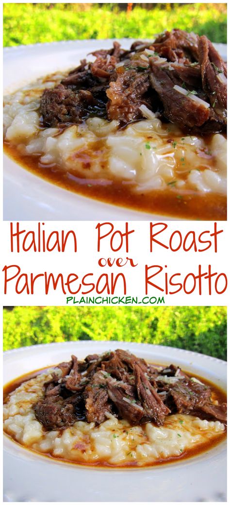 Weekend Summer Dinners, Rossito Recipes, Weekend Dinner Recipes, Post Roast, Filet Mignon Chorizo, Pot Roast Beef, Italian Pot Roast, Parmesan Risotto, Best Pot Roast