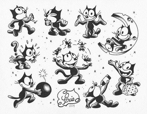 Pigeon Tattoo, Tactical Vehicle, 1930s Cartoons, Hawaiian Tattoos, Old Cartoon Characters, Hawaiian Tattoo, Cartoon Character Tattoos, Felix The Cat, Vintage Cartoons