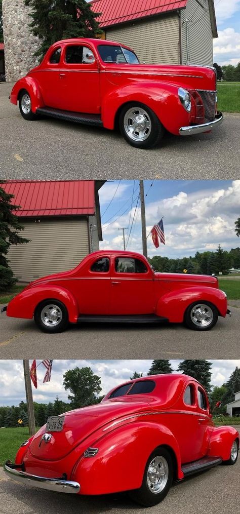 I love the lines on this car. 40s Cars, 1940 Ford Coupe, Hot Rod Pickup, Ford Hot Rod, Crazy Cars, Hot Rods Cars Muscle, 1940 Ford, Ford V8, Old Ford Trucks