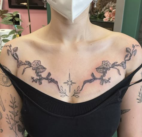 Nc Tattoo, Backpiece Tattoo, Tattoos Inspo, 4 Tattoo, Morning Glories, Collar Bone Tattoo, Line Work Tattoo, Jesus Love, Dream Tattoos