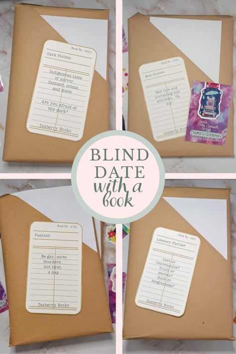 I’ve created some Blind Date with a Book packages that make great holiday gifts. It’s the perfect gift for those who like a little mystery. How To Make Blind Date With A Book, How To Make A Blind Date With A Book, Blind Date With A Book Printable, Blind Book Date, Blind Date With A Book Ideas Wraps, Blind Date With A Book Ideas, Book Packaging Ideas, How To Make Blinds, Acotar Party