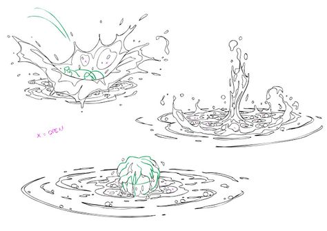 Fx Design, Explosion Drawing, Fx Animation, Kartu Pokemon, Water Splashing, Water Drawing, Animation Tutorial, 3d Drawings, Animation Reference