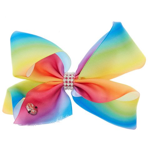 JoJo Siwa Small Rainbow Rhinestone Keeper Hair Bow | Claire's (32 150 UAH) ❤ liked on Polyvore featuring accessories, hair accessories, bow hair accessories, rhinestone hair bows and rhinestone hair accessories Jojo Bow, Jojo Siwa Bows, Jojo Bows, Rainbow Bow, Dance Hairstyles, Wholesale Hair, Rainbow Fashion, Bow Hair Accessories, Fashion Illustration Sketches