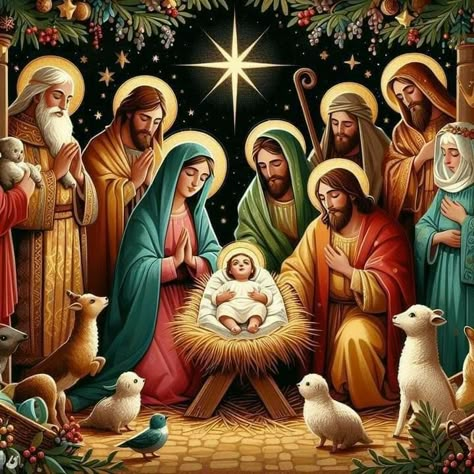 Merry Christmas Jesus Christ, Nativity Scene Pictures, Santa Jokes, Merry Christmas Jesus, Catholic Pictures, Xmas Tags, Merry Christmas Wallpaper, Jesus Christ Artwork, Christmas Scenery