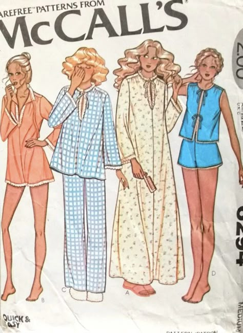 60s Pajamas Vintage, Vintage Pyjamas Nightwear, Diy Pajamas Women, Vintage Pjs Aesthetic, Pjs Sewing Pattern, Vintage Pj Set, Pj Sewing Patterns For Women, Pajama Pattern Sewing, 70s Pyjamas