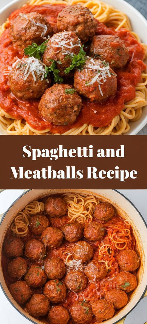 Spaghetti and Meatballs – Dive into a classic with this spaghetti and meatballs recipe! Juicy meatballs simmered in rich marinara sauce, served over perfectly cooked pasta—comfort food at its finest. Meat Ball Recipes Easy Spaghetti, Easy Meatball Recipes For Spaghetti, How To Make Spaghetti Meatballs, Spaghetti Recipes With Meatballs, How To Make Meatballs For Spaghetti, Meatballs In Sauce Recipe, Beef Meatballs For Spaghetti, Easy Meatballs For Spaghetti, Meatball Recipes For Spaghetti