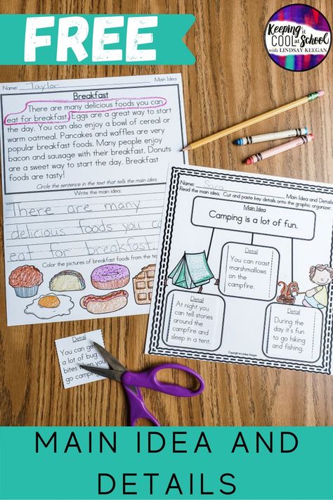 Main Idea And Details Activities, Main Idea Lessons, Main Idea Activities, Summarizing Activities, Main Idea And Supporting Details, 2nd Grade Books, Main Idea And Details, Teaching Main Idea, Main Idea Worksheet