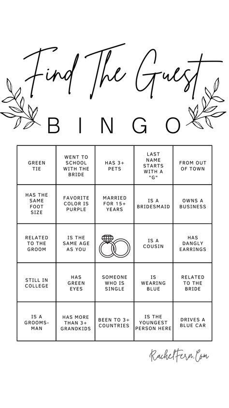 Wedding Bingo, Wedding Party Games, Wedding Games For Guests, Wedding Reception Games, Wedding Game, Wedding Reception Fun, Bridal Shower Planning, Wedding Activities, Future Wedding Plans