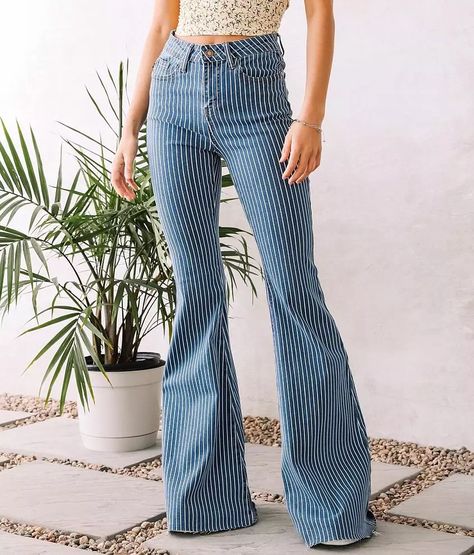 Super Flare Jeans, Striped Jeans, Judy Blue Jeans, Vertical Stripes, Jeans Color, High Rise Jeans, Western Wear, Favorite Jeans, Colored Jeans