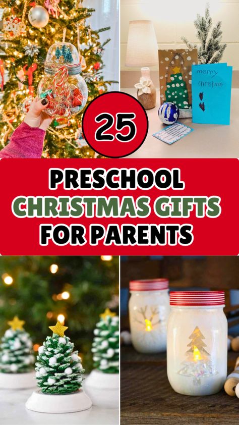 Preschool Christmas Craft Parent Gift, Kid Christmas Crafts For Parents, Easy Keepsake Christmas Crafts For Kids, Gifts From Teachers To Parents, Christmas Craft Ideas For Kids To Give To Parents, Preschool Christmas Gift To Parents, Holiday Preschool Gifts For Parents, Kindergarten Parent Christmas Gift Ideas, Preschool Diy Christmas Gifts