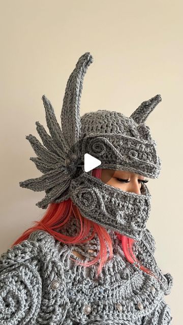 Crochet Armor, Fantasy Crochet Patterns, Fantasy Crochet, Dyi Projects, Freeform Crochet, Crochet Things, August 15, Visual Representation, Knitted Hat