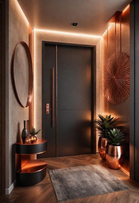 Small Outside Entryway Ideas, Corridor Entrance Design, Entry Lobby Design Entrance, Home Lobby Design Entrance, Small Lobby Interior Design Home, Entrance Foyer Design Small Spaces, Apartment Flat Entrance Design, Modern Apartment Entrance, Apartment Entrance Ideas Entryway