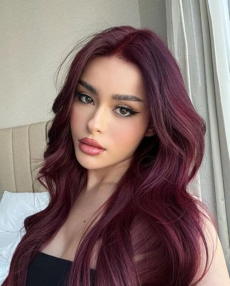 17 Gorgeous Winter Hair Color Ideas for 2023-2024 - thepinkgoose.com Wine Hair Color, Plum Hair, Wine Red Hair, Wine Hair, Red Hair Inspo, Hair Color Burgundy, Red Heads, Hair 2024, Pretty Hair Color