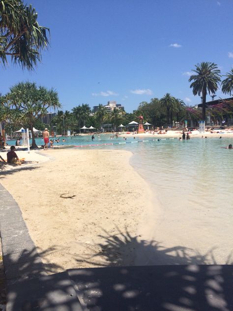 Streets Beach at SouthBank Parklands, Brisbane   Yes this is a man-made beach and it looks over the amazing Brisbane CBD Brisbane Beach, Insta Pics, Personal Photo, Capital City, Places Around The World, Queensland, Brisbane, The Amazing, Dates