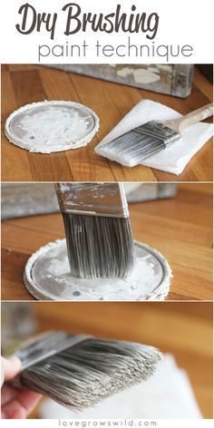 Learn this dry brushing paint technique for furniture and more! I use it all the time! | LoveGrowsWild.com Wood Painting Techniques, Dry Brush Painting, Diy Techniques And Supplies, Diy Wand, Stencil Projects, Diy Techniques, Dry Brush, Diy Holz, Distressed Furniture