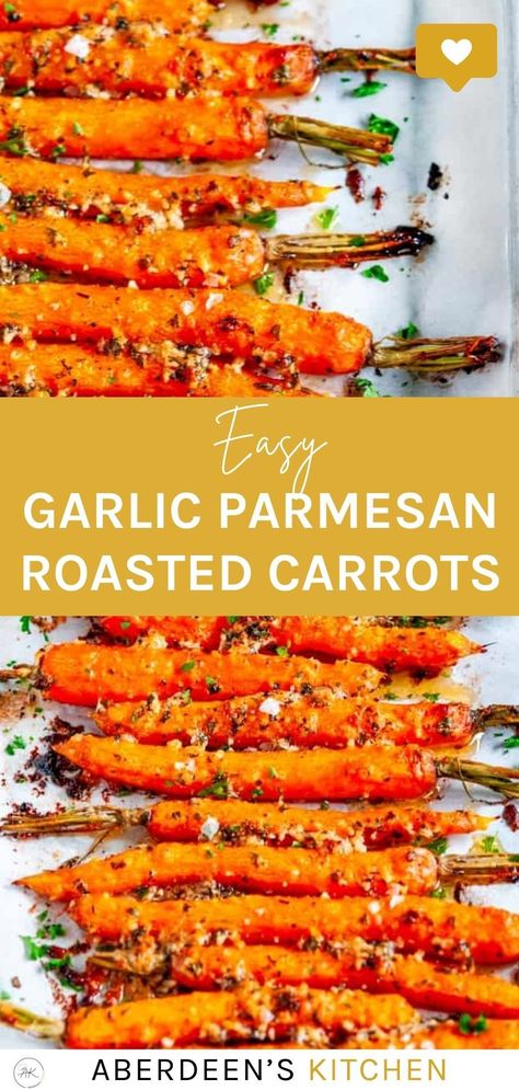 Looking for Thanksgiving side dish ideas ? Make these easy garlic parmesan roasted carrots anyone! Super easy and quick to make and the best side for your holiday roast Dinner Recipe With Carrots, Parmesan Roasted Carrots Recipe, Parm Roasted Carrots, Main Dishes With Carrots, Carrot Dish For Thanksgiving, Carrots Side Dish Thanksgiving, Roasted Carrots For Christmas, Christmas Dinner Carrot Sides, Garlic Parmesan Carrots Roasted