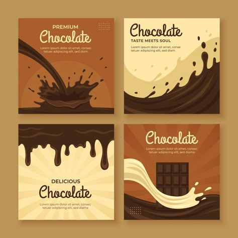 Chocolate Cover Design, Chocolate Advertisement Ideas, Chocolate Creative Ads, Chocolate Poster Design Ideas, Chocolate Package Design, Chocolate Graphic Design, Chocolate Brand Logo, Social Media Feed Design, Chocolate Ads