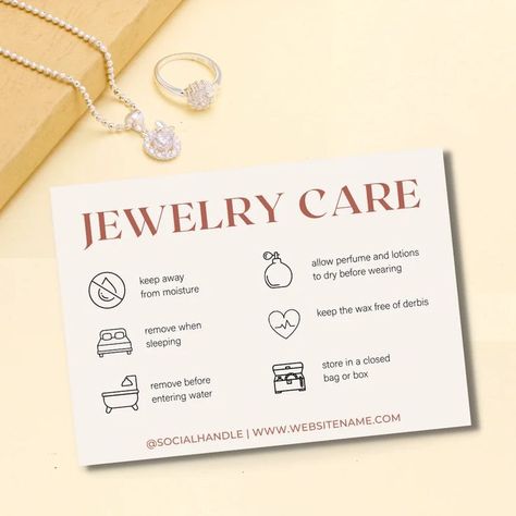 Jewelry Business Card, Jewelry Care Card, Jewelry Packaging Design, Red Garnet Earrings, Small Business Packaging Ideas, Card Templates Printable, Thank You Card Design, Bezel Earrings, Packing Jewelry