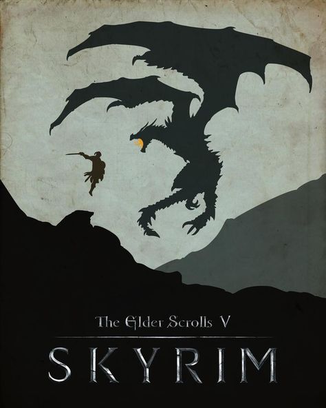 Skyrim Poster 40x50 cm - Album on Imgur Dragon Skyrim, Skyrim Tattoo, Skyrim Wallpaper, Decorative Wall Painting, Poster Wall Pictures, Skyrim Game, Skyrim Dragon, Skyrim Elder Scrolls, Skyrim Art